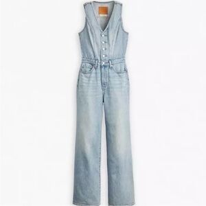 NWT Levi’s Denim Vest Wide Leg Jumpsuit